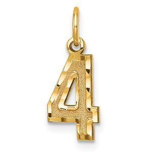 14k Yellow Gold, Varsity Collection, Small D/C Pendant Number 4